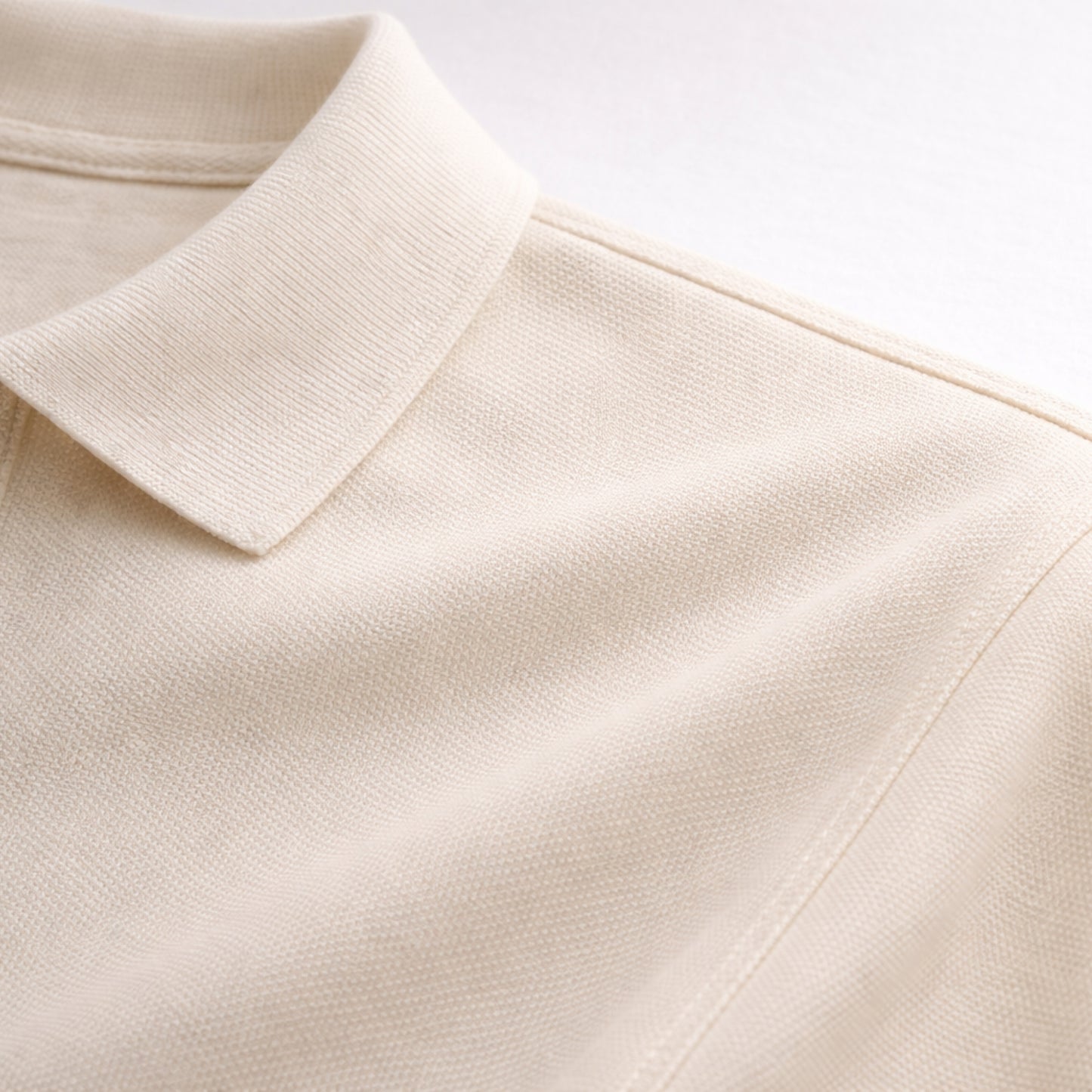 Essential Uzun Kollu Krem Polo – Premium Basic - Rahat Kalıp