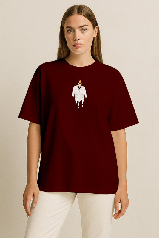 Burnout Nakışlı Oversize T-shirt | Gündem ve Tıp