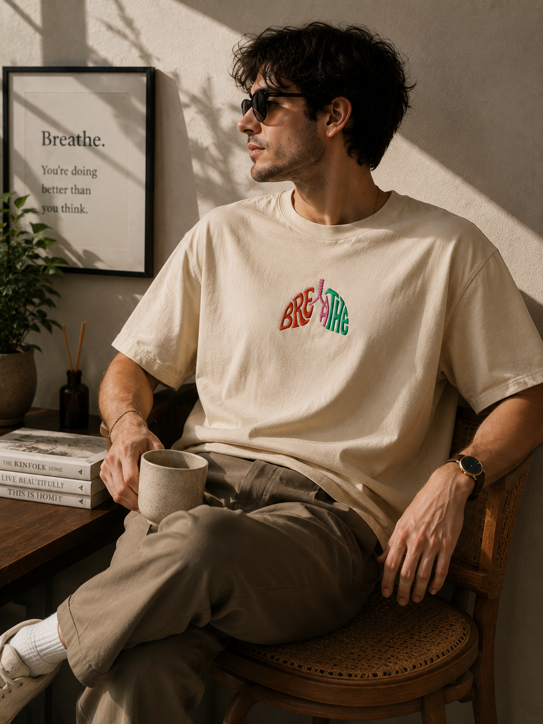 Breathe- Nakış Regular Size T-Shirt M | Göğüs Hastalıkları Özel Tasarım