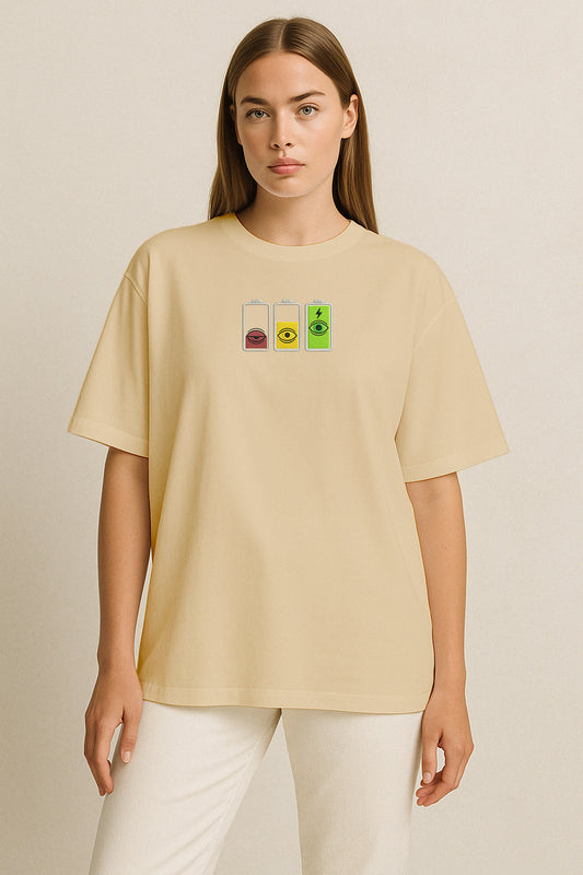 Overfocused Oftalmoloji Nakışlı Oversize T-Shirt W | Göz Hekimi Özel Tasarım
