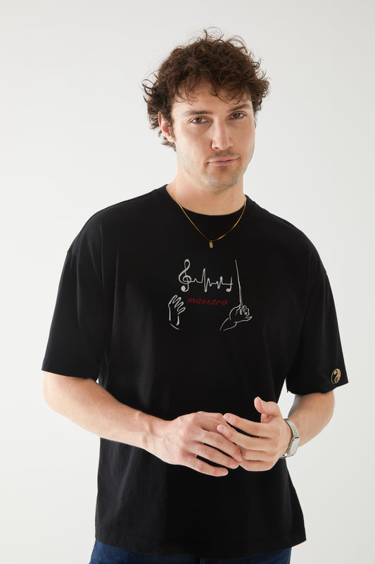 Maestro Nakışlı Oversize T-shirt | Kardiyoloji