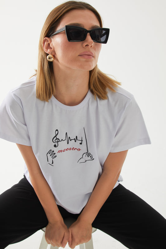 Maestro Nakışlı Oversize T-shirt | Kardiyoloji