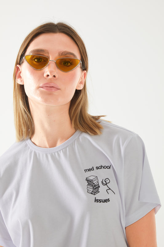 Med School Issues Nakışlı Oversize T-shirt | Tıp Fakültesi