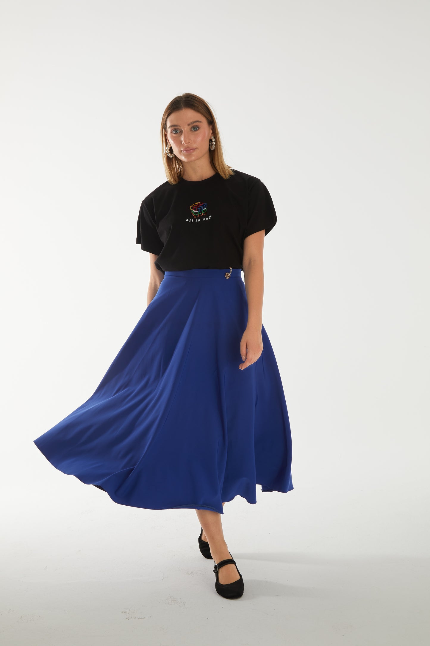 All In One Nakışlı Oversize T-shirt | Dahiliye