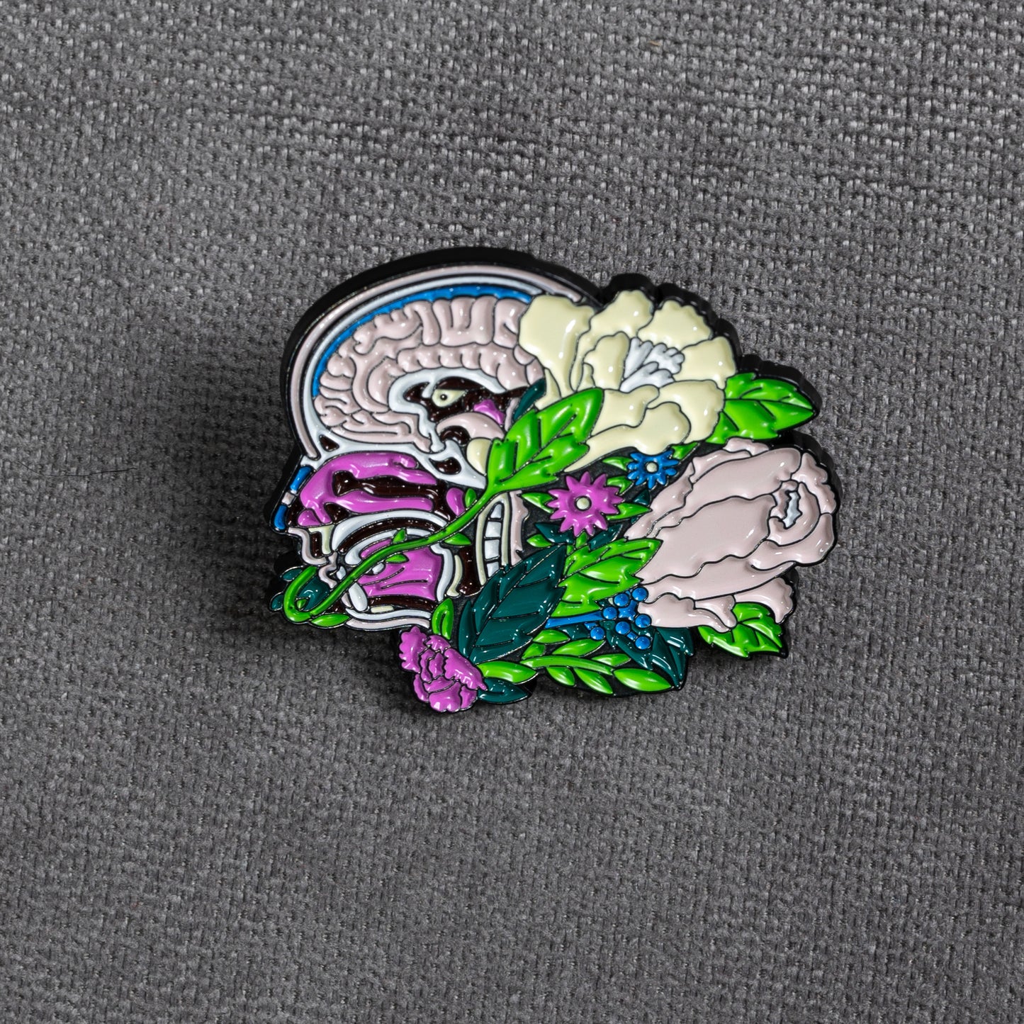 Beyin ve Çiçekli Broş 1 | Doktorlara Özgü Aksesuar