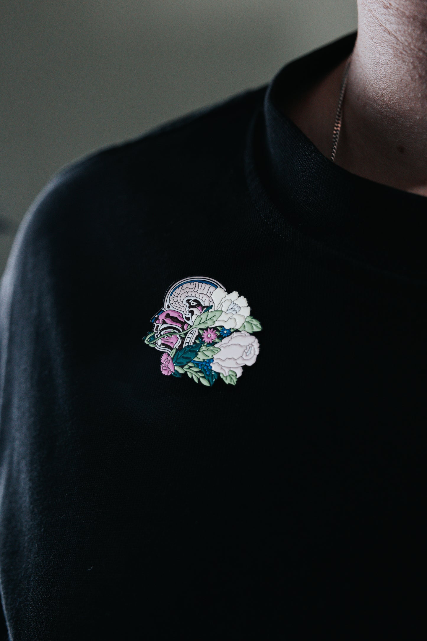 Beyin ve Çiçekli Broş 1 | Doktorlara Özgü Aksesuar