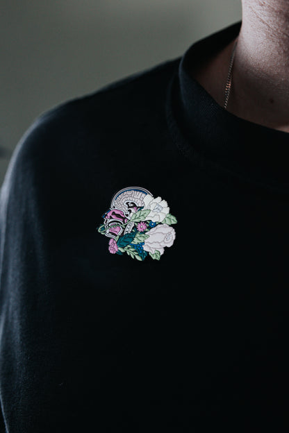 Beyin ve Çiçekli Broş 1 | Doktorlara Özgü Aksesuar