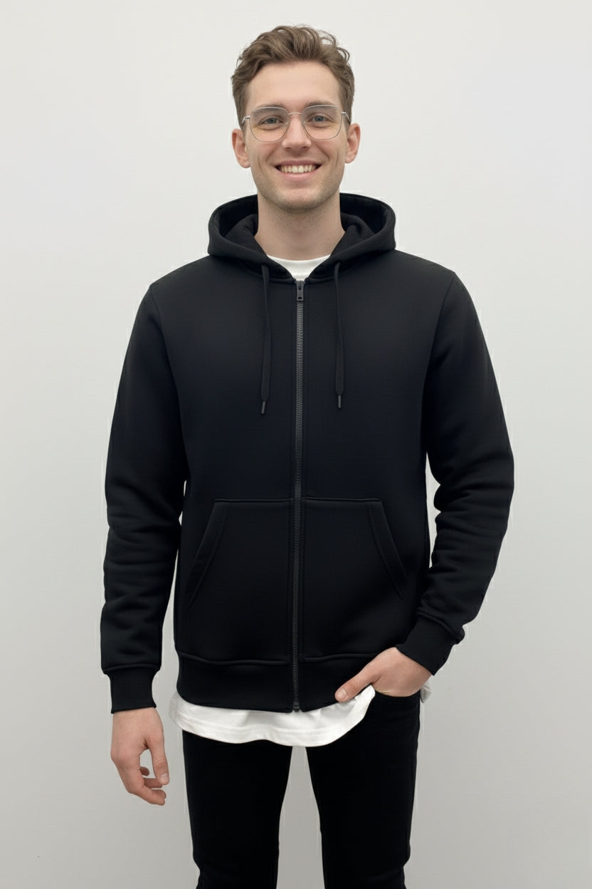 Fermuarlı Hoodie Siyah -  WS M 2026