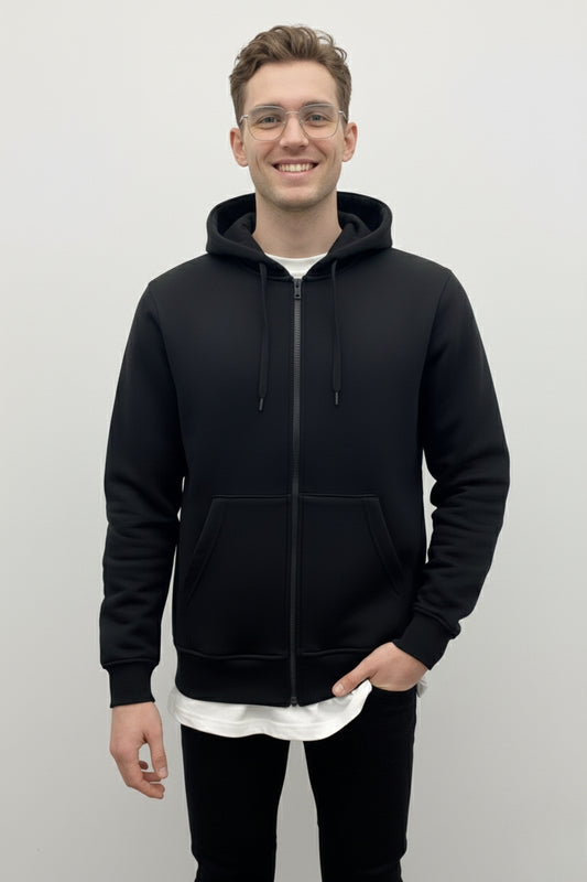 Fermuarlı Hoodie Siyah -  WS M 2026