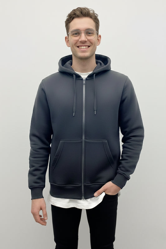 Fermuarlı Hoodie Gri -  WS M 2026