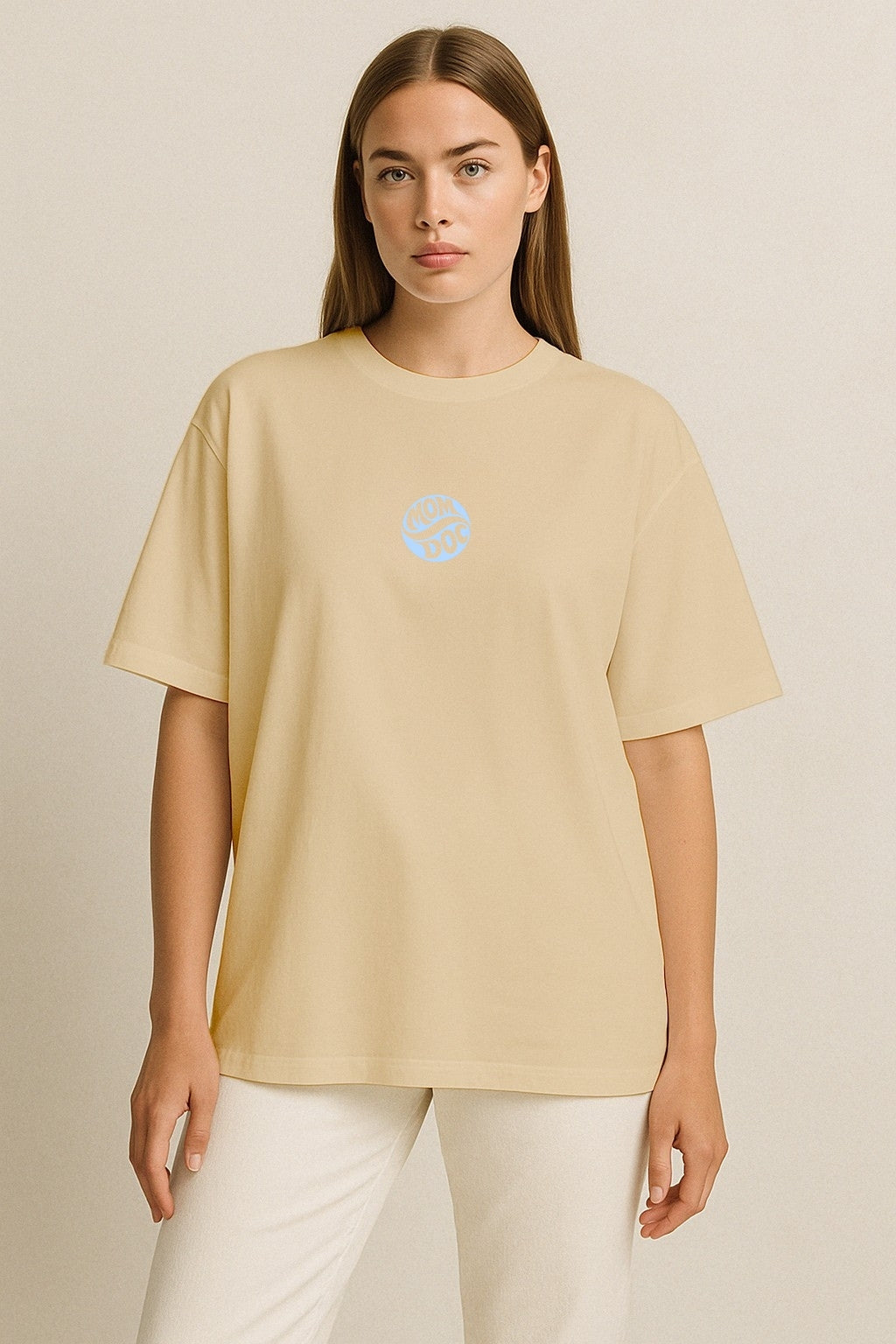 Mom Doc Nakışlı Oversize T-Shirt W | Doktor Anne Özel Tasarım