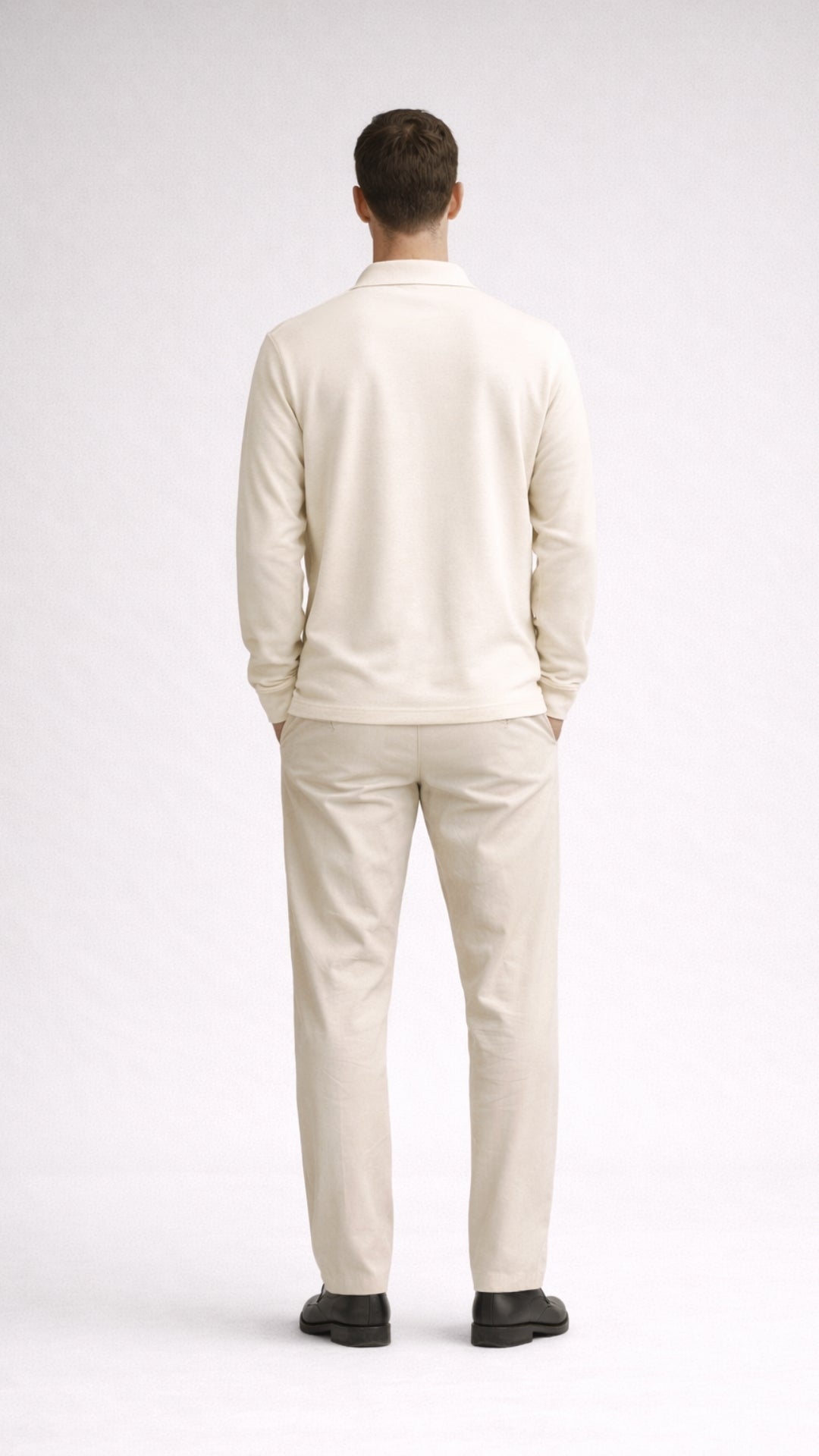 Essential Uzun Kollu Krem Polo – Premium Basic - Rahat Kalıp