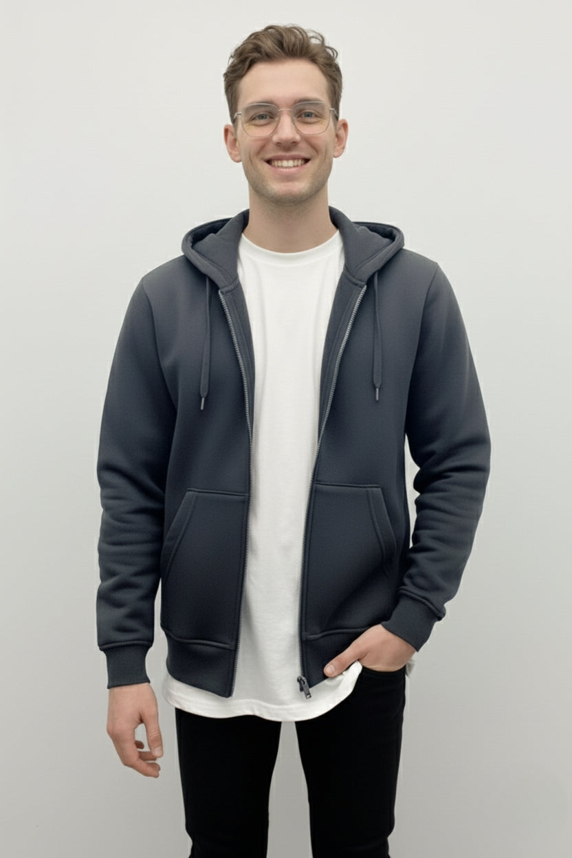 Fermuarlı Hoodie Gri -  WS M 2026