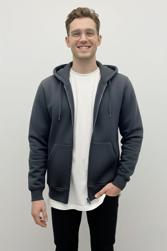 Fermuarlı Hoodie Gri -  WS M 2026