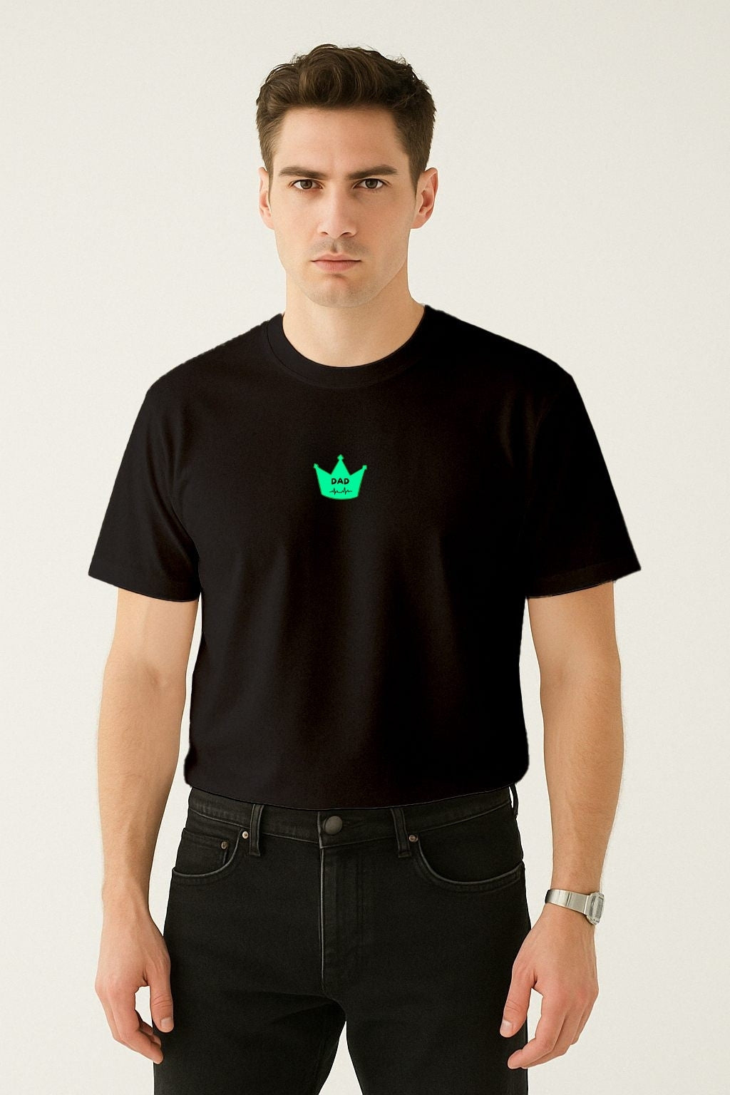 King DAD Nakışlı Regular T-Shirt M | Doktor Baba Özel Tasarım