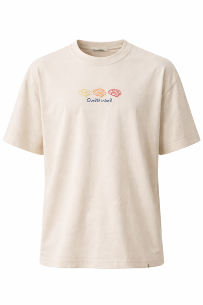 Overthinker – El Nakışlı Özel Üretim Oversize T-Shirt M | Doktorlara Özel Tasarım