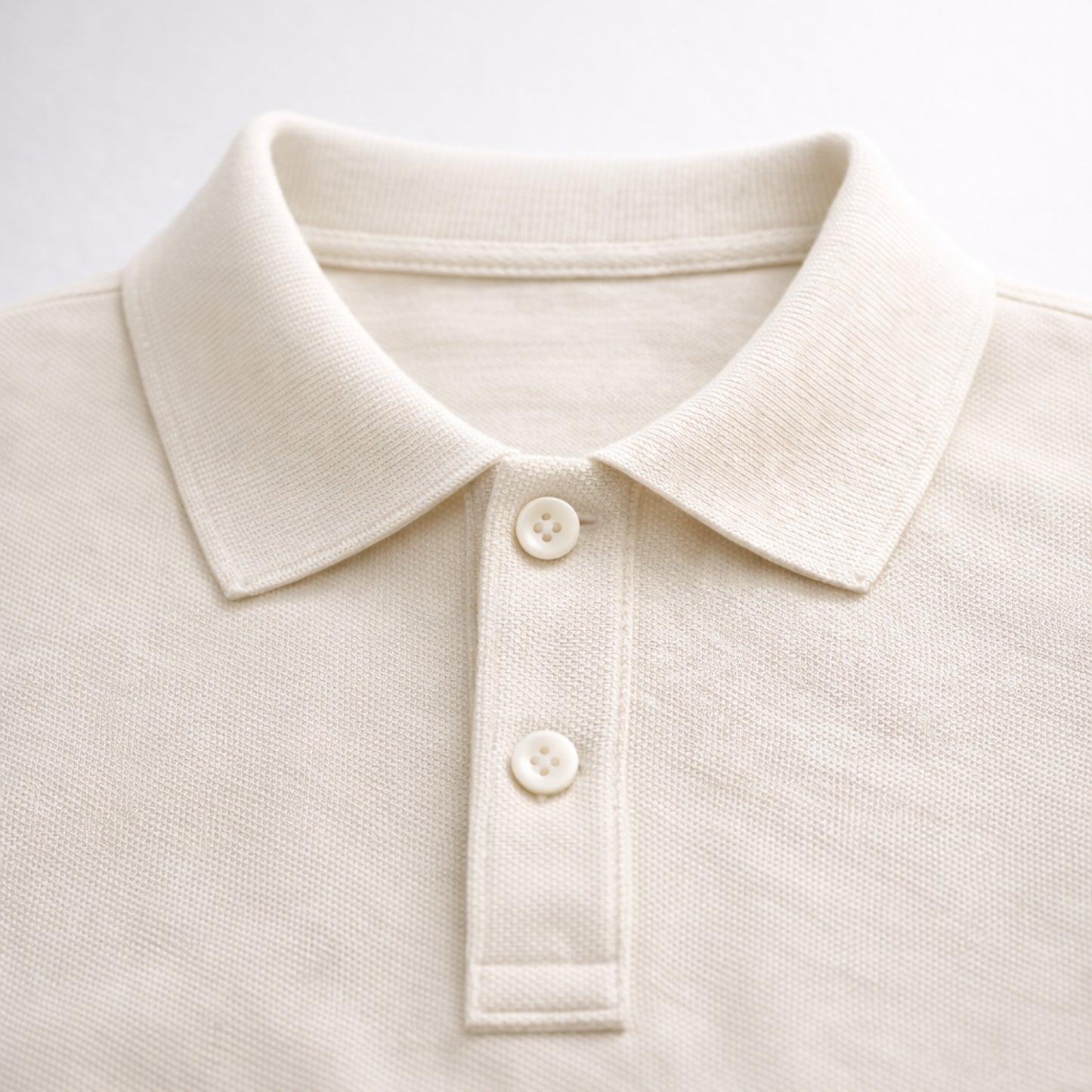 Essential Uzun Kollu Krem Polo – Premium Basic - Rahat Kalıp