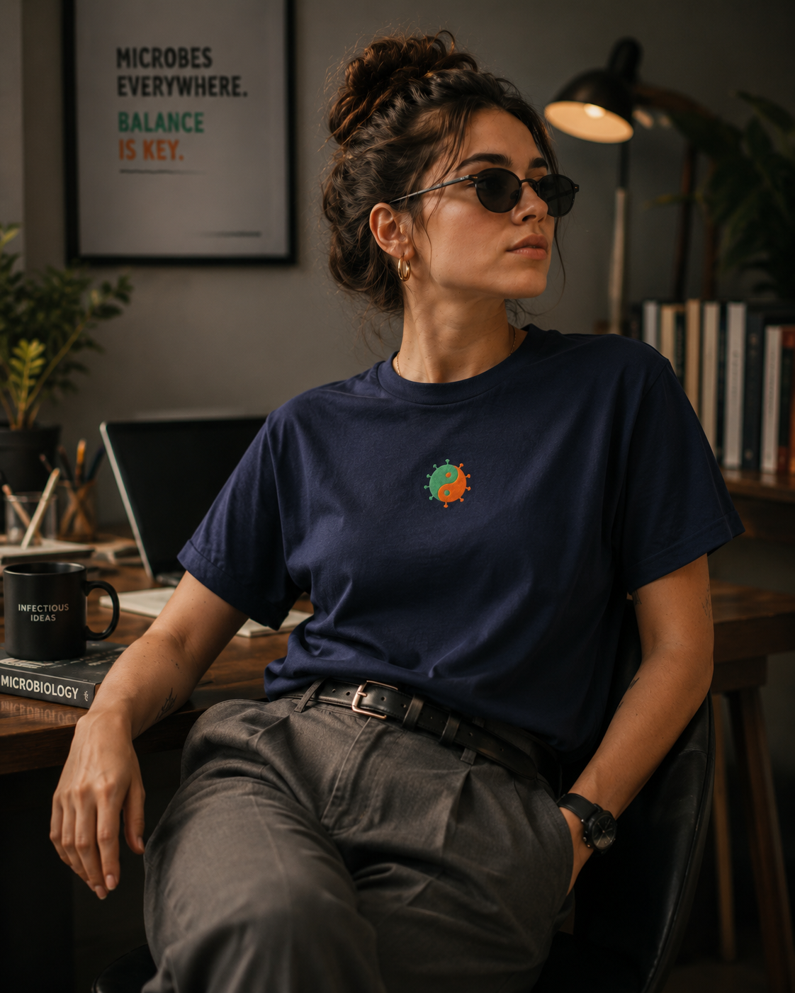 Microbial Balance - Nakış Oversize T-Shirt W | Enfeksiyon Hastalıkları Özel Tasarım