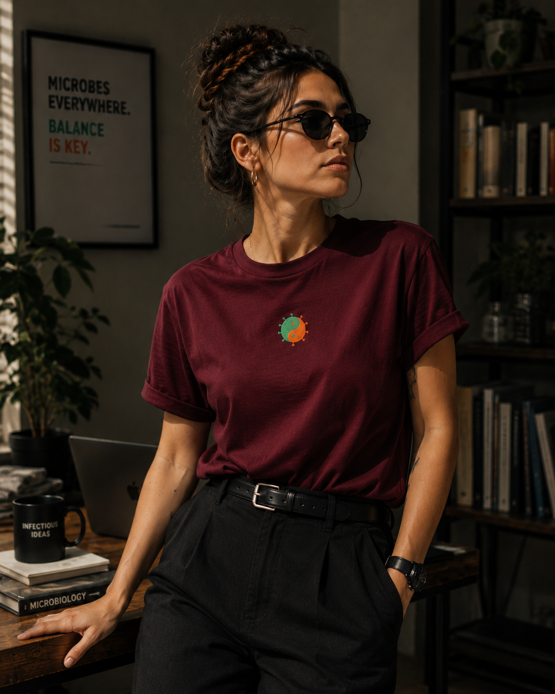 Microbial Balance - Nakış Oversize T-Shirt W | Enfeksiyon Hastalıkları Özel Tasarım