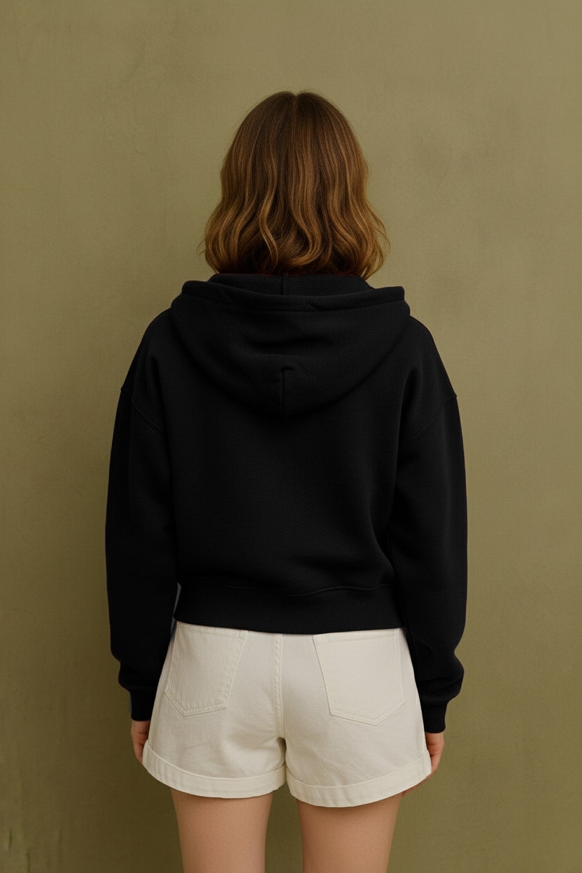 Fermuarlı Hoodie Siyah -  WS W 2026