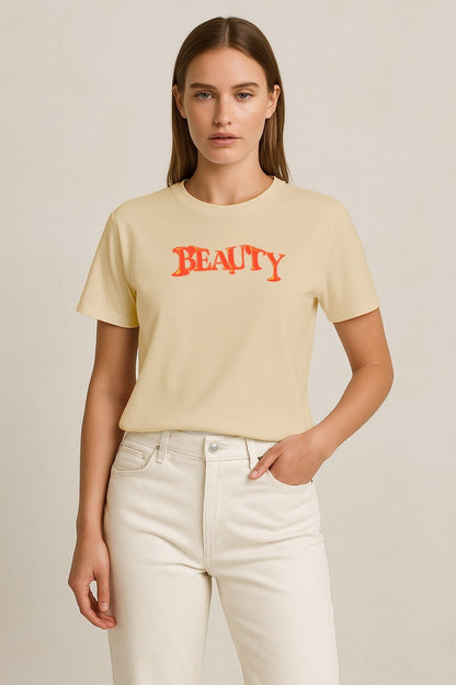 BEAUTY – Baskılı Regular T-Shirt W | Plastik Cerrahisi Özel Tasarım
