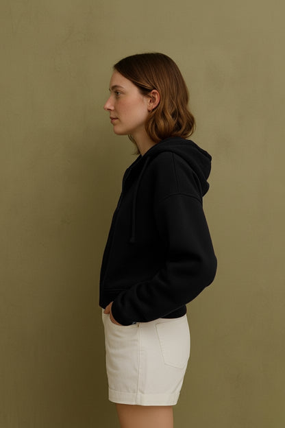 Fermuarlı Hoodie Siyah -  WS W 2026