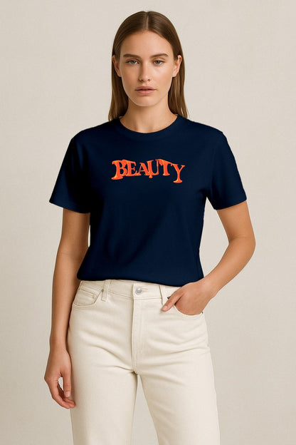 BEAUTY – Baskılı Regular T-Shirt W | Plastik Cerrahisi Özel Tasarım