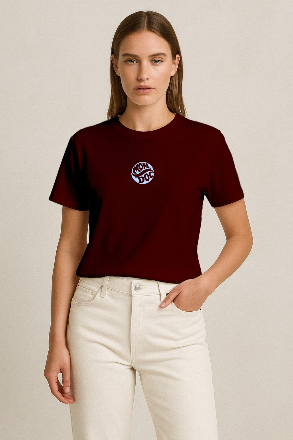 Mom Doc Nakışlı Regular T-Shirt W | Doktor Anne Özel Tasarım