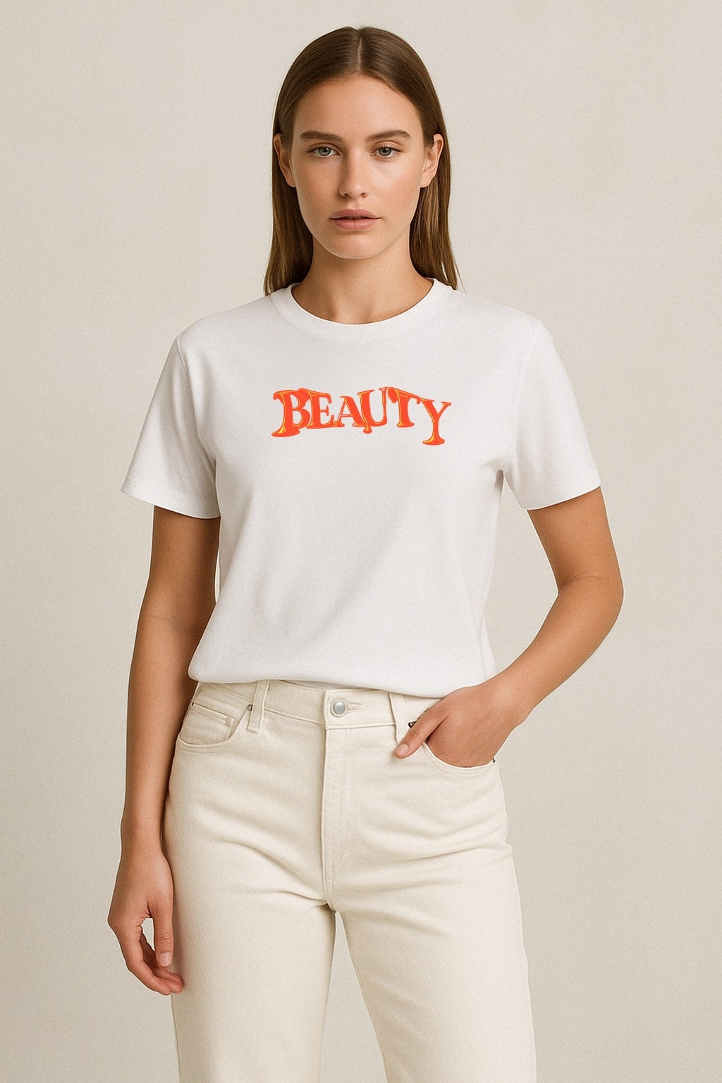 BEAUTY – Baskılı Regular T-Shirt W | Plastik Cerrahisi Özel Tasarım