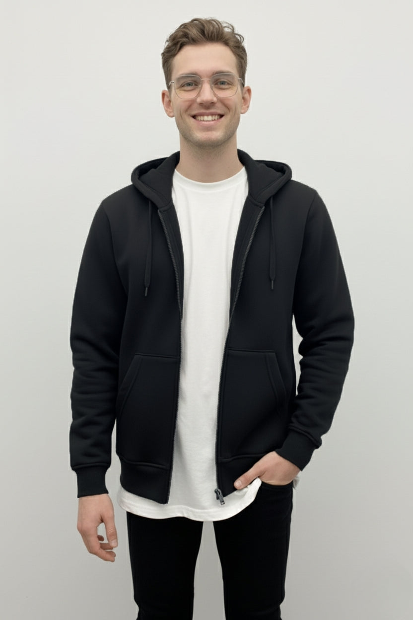 Fermuarlı Hoodie Siyah -  WS M 2026