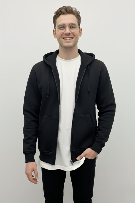 Fermuarlı Hoodie Siyah -  WS M 2026