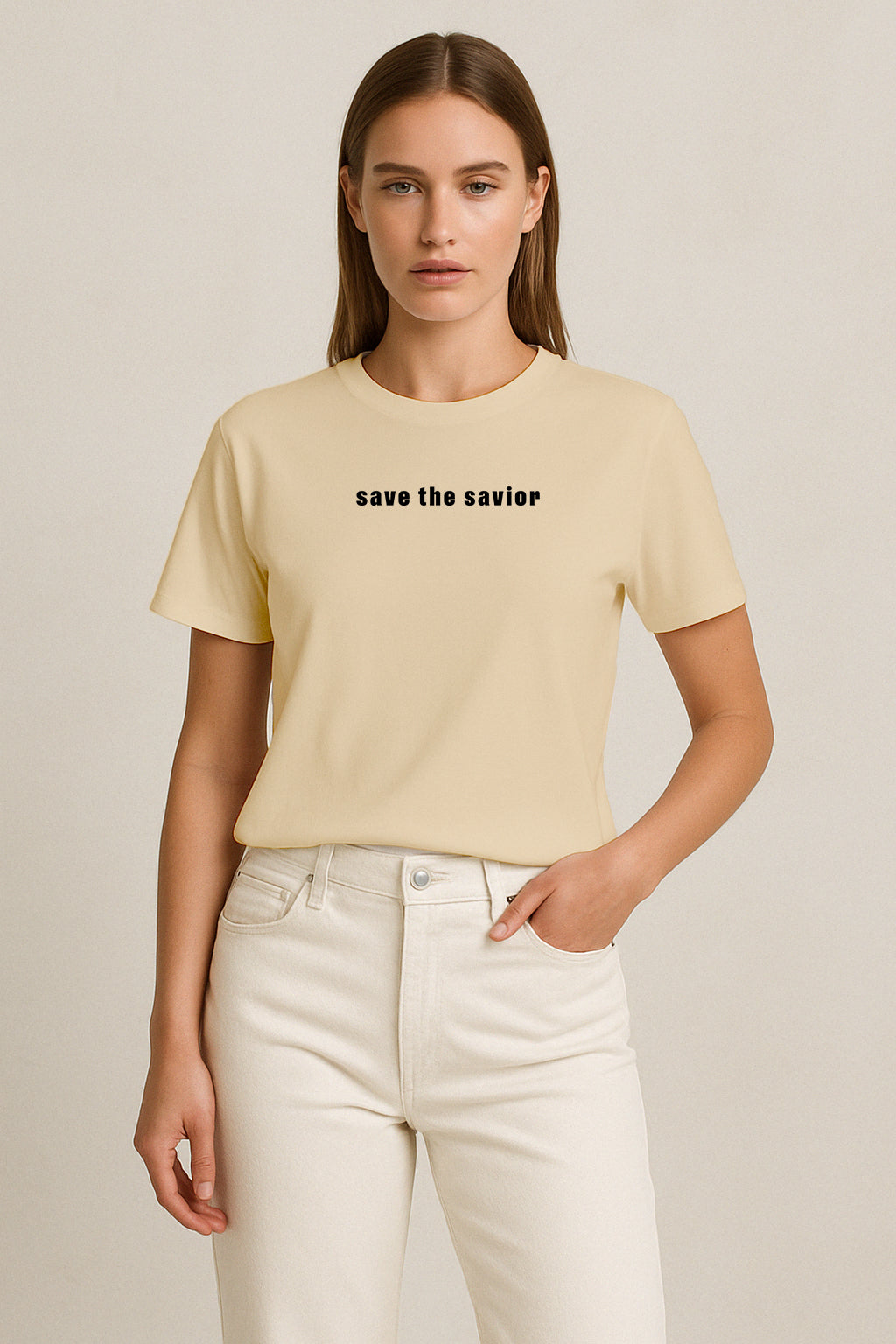 Beyaz Kod Baskılı Regular T-shirt | Gündem ve Tıp