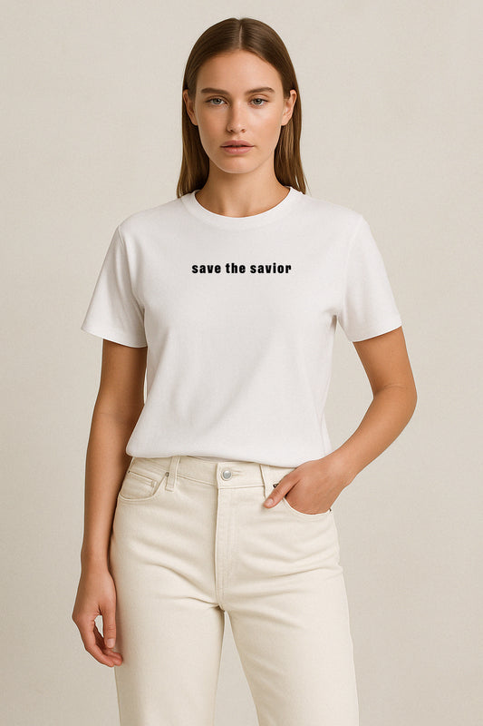 Beyaz Kod Baskılı Regular T-shirt | Gündem ve Tıp