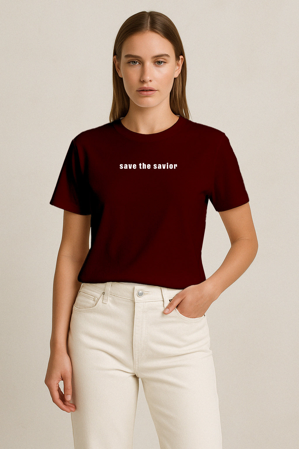 Beyaz Kod Baskılı Regular T-shirt | Gündem ve Tıp