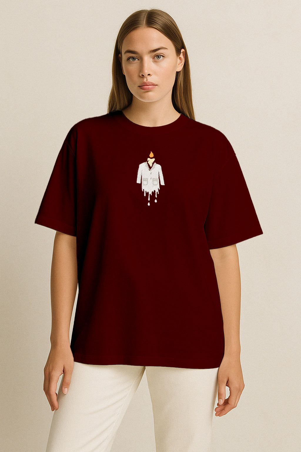 Burnout Nakışlı Oversize T-shirt | Gündem ve Tıp