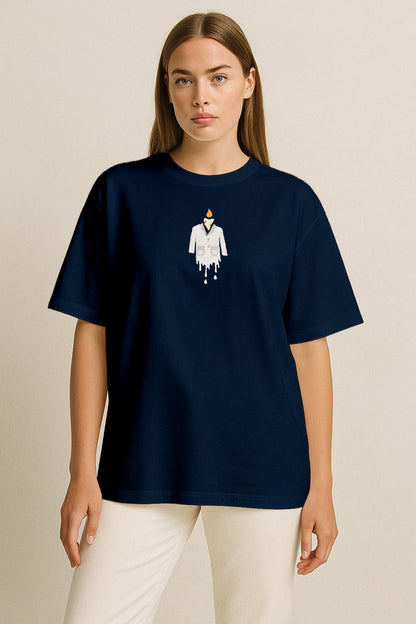 Burnout Nakışlı Oversize T-shirt | Gündem ve Tıp