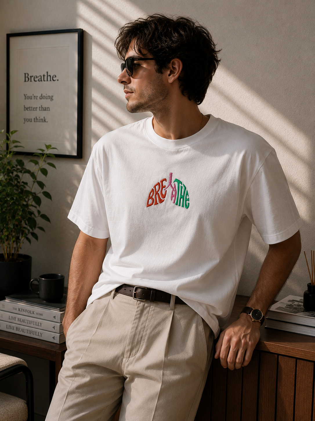 Breathe- Nakış Regular Size T-Shirt M | Göğüs Hastalıkları Özel Tasarım