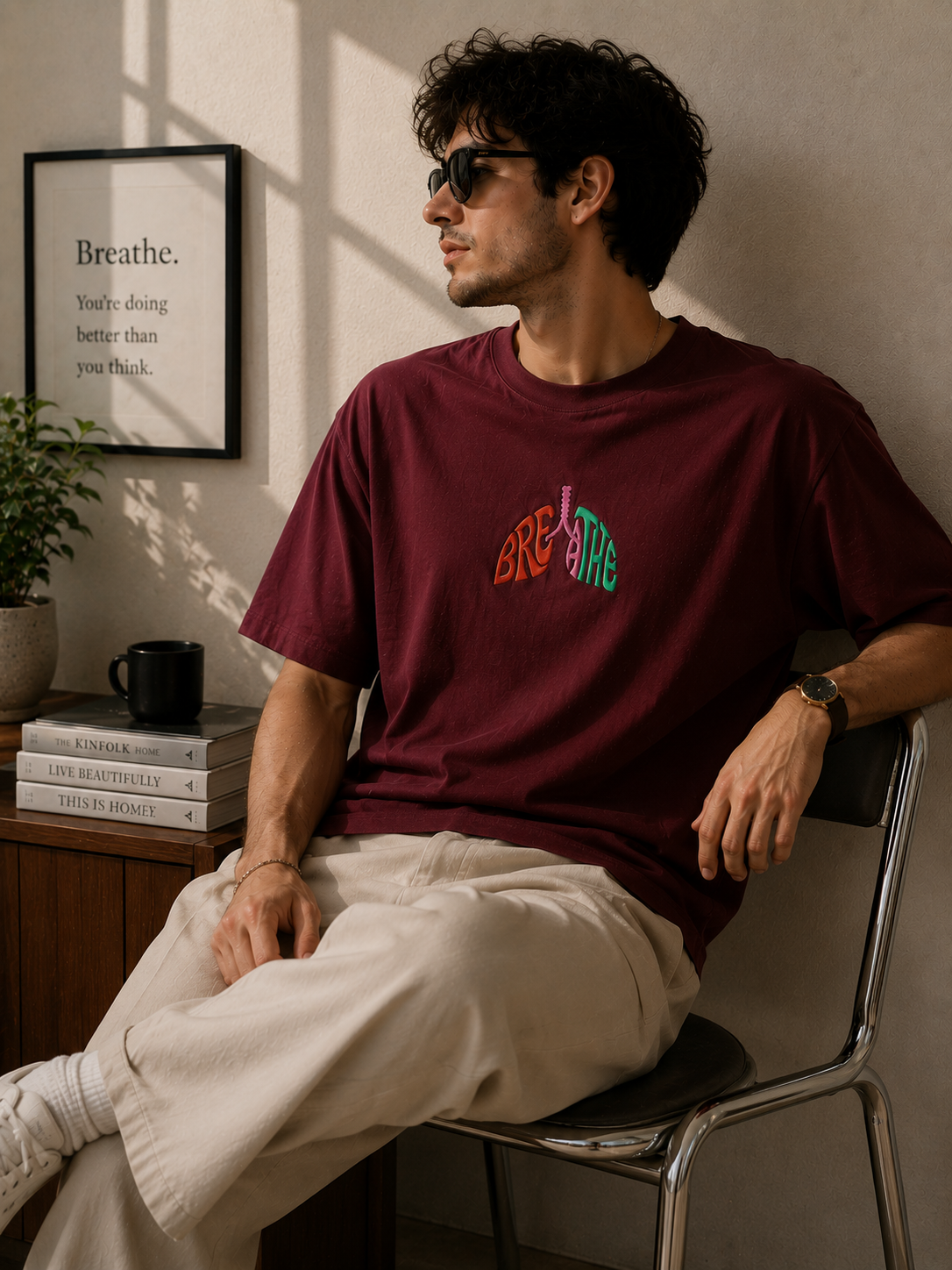 Breathe- Nakış Regular Size T-Shirt M | Göğüs Hastalıkları Özel Tasarım