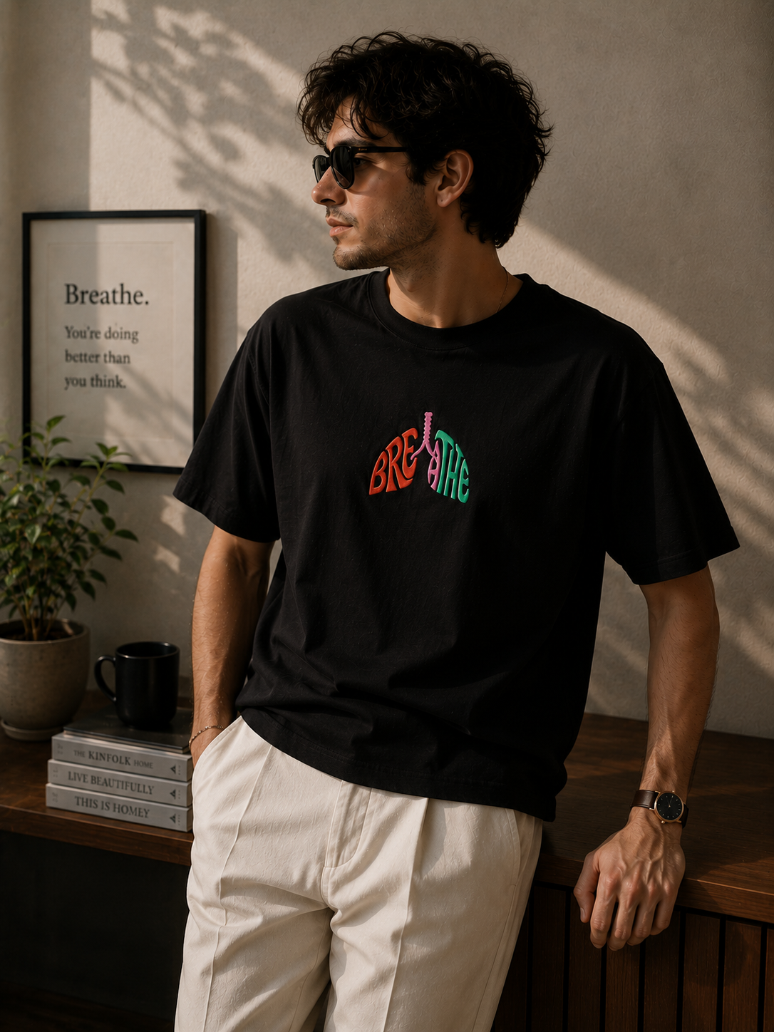 Breathe- Nakış Regular Size T-Shirt M | Göğüs Hastalıkları Özel Tasarım