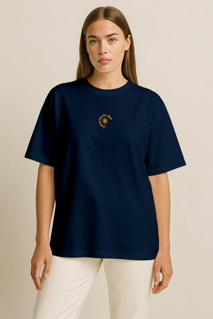 Follow The Sun Nakışlı Oversize T-shirt | Psikiyatri