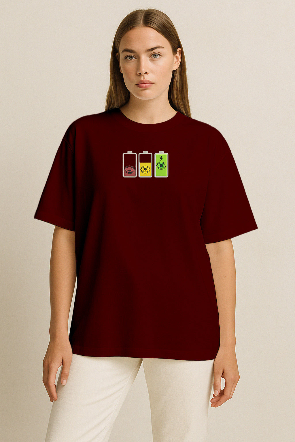 Overfocused Oftalmoloji Nakışlı Oversize T-Shirt W | Göz Hekimi Özel Tasarım