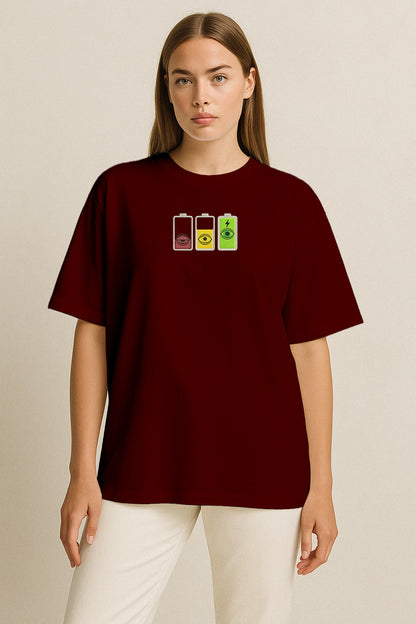 Overfocused Oftalmoloji Nakışlı Oversize T-Shirt W | Göz Hekimi Özel Tasarım