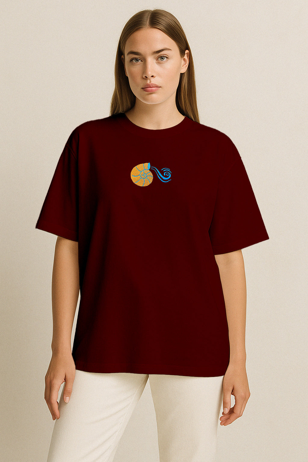 Feelings Nakışlı Oversize T-shirt | Kulak Burun Boğaz