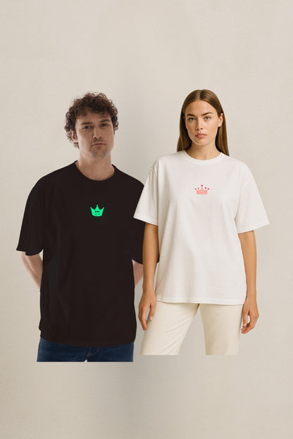 King Queen Aile Nakışlı Regular T-Shirt  | Doktor Anne ve Baba Özel Tasarım