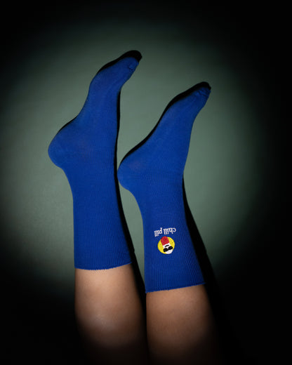 'Chill Pill' Unisex Mavi Nakışlı Çorap