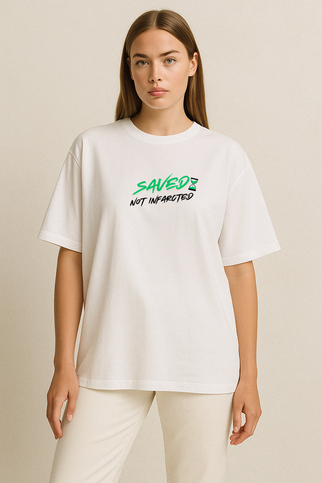 Stroke Baskılı Oversize T-Shirt W | Nöroloji Hekimi Özel Tasarım