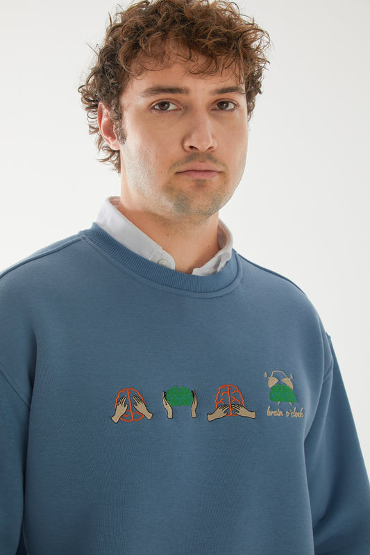 'PRECIOUS' nakışlı oversize sweatshirt