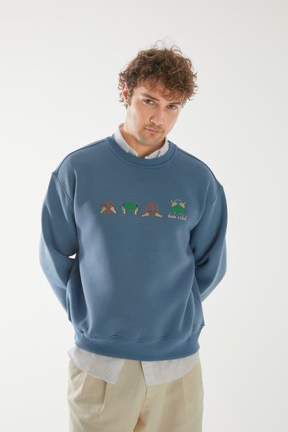 'PRECIOUS' nakışlı oversize sweatshirt