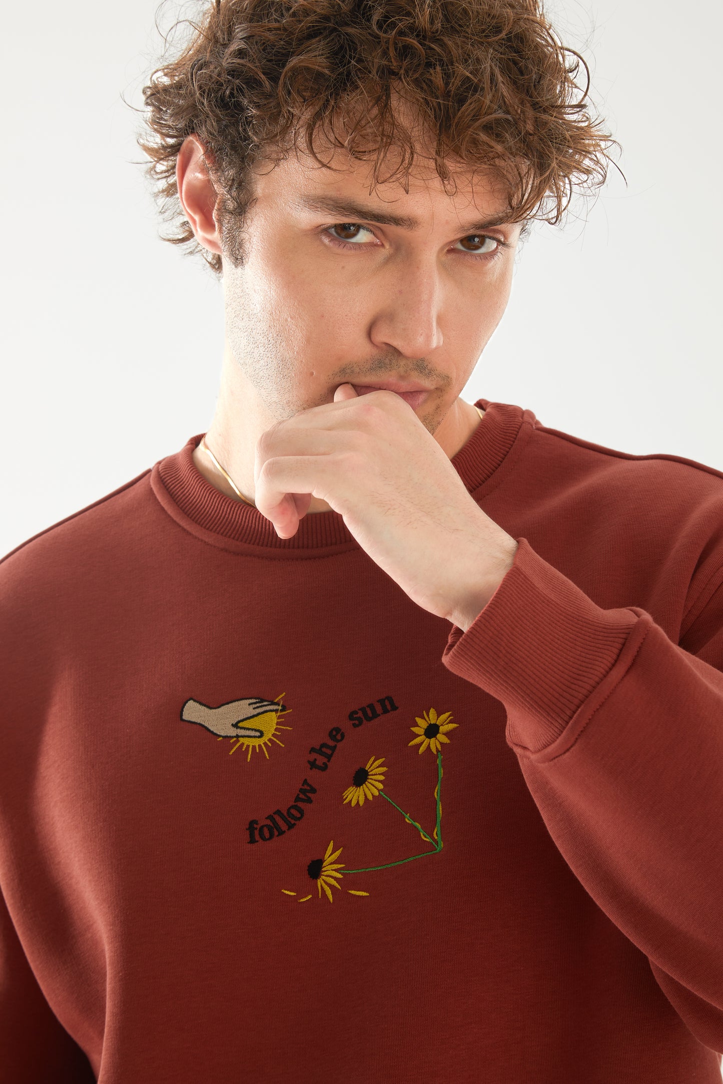 'Follow the sun' Nakışlı Oversize Sweatshirt