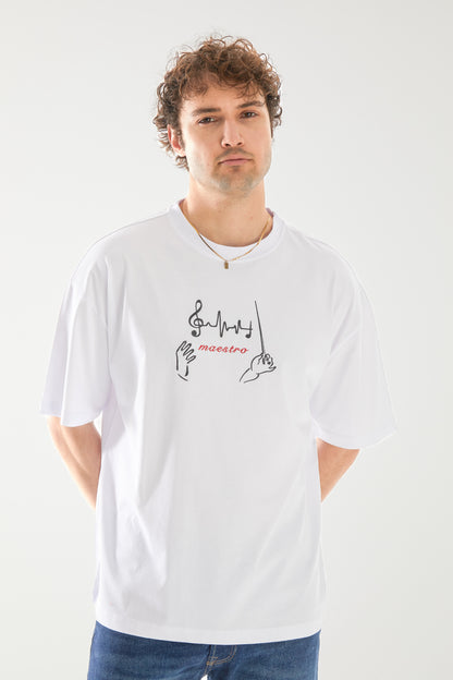 Maestro Nakışlı Oversize T-shirt | Kardiyoloji